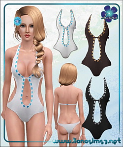 Sexy one piece swimsuit, recolorable