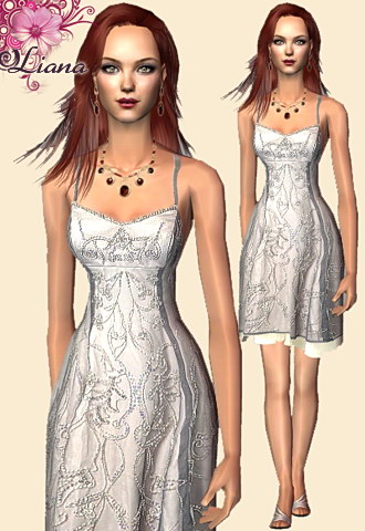 silver embroidered dress