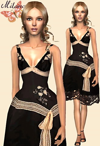 teen black prom dress with beige lace