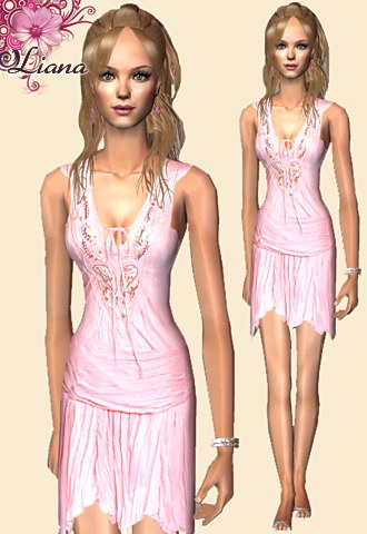 light pink embroidered dress