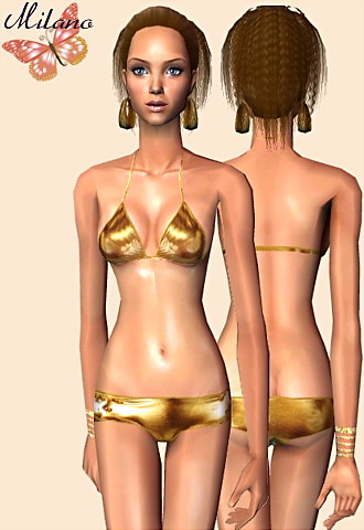 gold 2 piece swimsuit