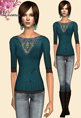 Boho-chic sweater with a simple knit tunic and classy skinny jeans.