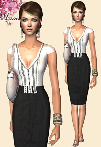 Black and white bohemian pencil dress.