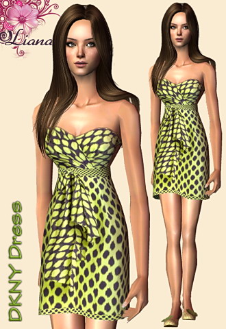 DKNY green babydoll dress