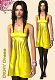 DKNY yellow satin dress
