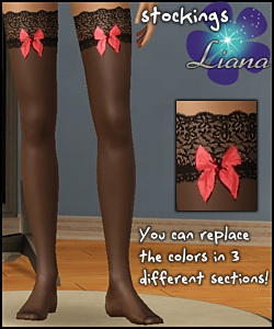 New lace stockings for your sims - you can change the colors in 3 sections! Available for teen, ya/adult, elder.