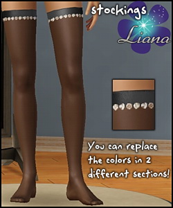 New satin and rhinestone stockings for your sims - you can change the colors in 2 sections! Available for teen, ya/adult, elder.