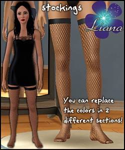Fence Net Stockings with satin band - you can recolor the net and the band with any color/pattern. Available for teen, ya/adult, elder.