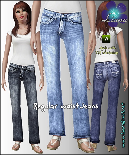 Regular waist acid wash jeans, recolorable!