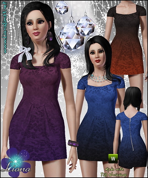 Brocade 2-tone tulip dress!  *Recolorable*