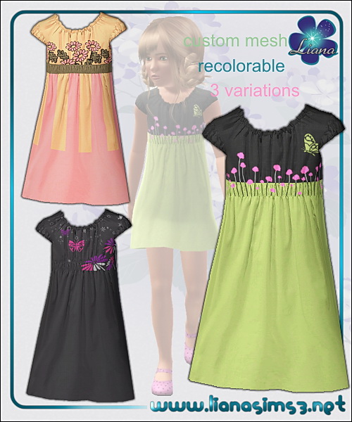 Pretty dress for children, recolorable