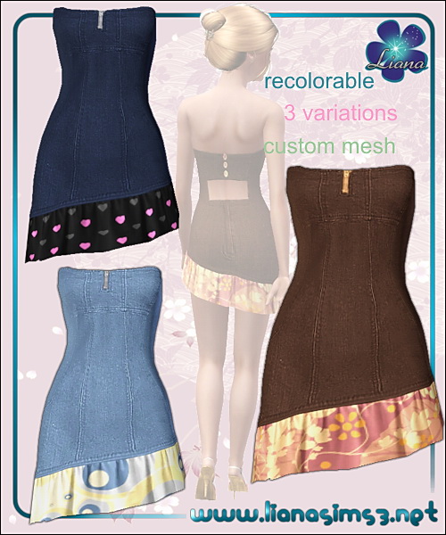 Denim asymmetrical spring dress