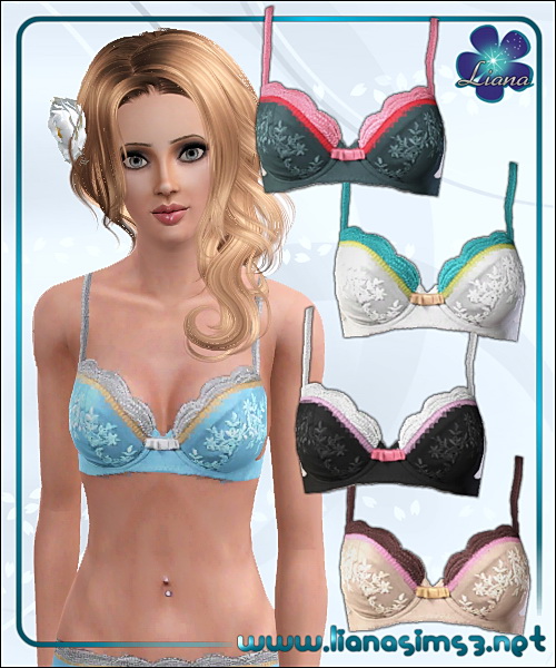 Sweet lingerie bra, recolorable, 5 variations included.