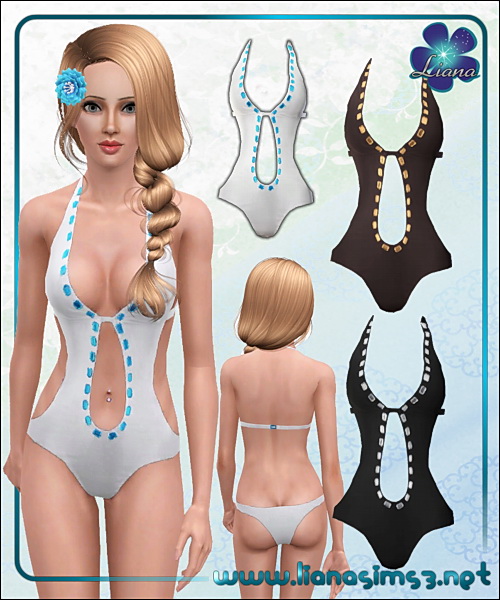 Sexy one piece swimsuit, recolorable