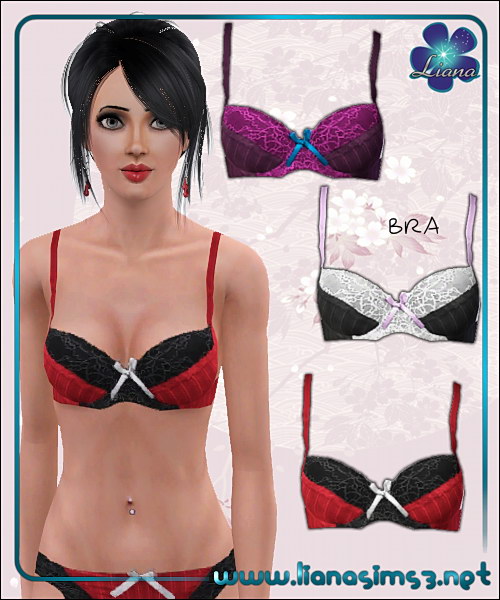 Lace and satin bra, recolorable