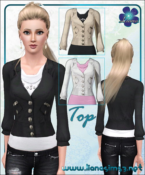 Stylish top featuring a modern, feminine jacket, recolorable