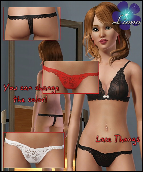 Roses lace thongs - you can use them with the lace bra for a complete set