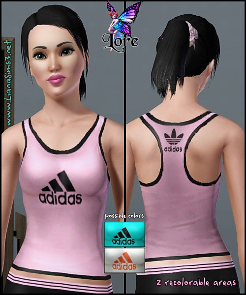Adidas inspired ClimaCool ventilation tehnology stretch tank. by Lore from <a href =http://www.lorandiasims3.com/ target=_blank>www.LorandiaSims3.com</a>