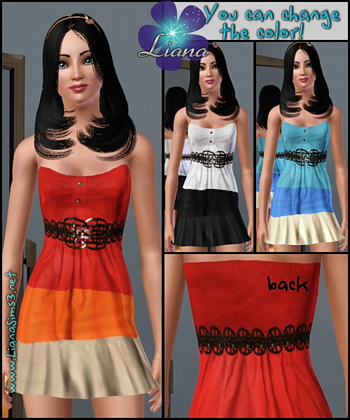 Perfect for a romantic and classy look this tube dress features a tri-color deep dye in red, orange and beige, elastic at the back for fit, empire waist with designer belt. Available for everyday and formal.