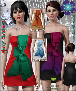 Babydoll tube dress featuring a large front bow, seasonal color palette included, recolorable!