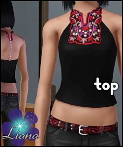 Halter ethnic top with apllique in red, ivory and purple (as stencils) - you can change the color and the pattern for the top. Available for everyday and formal.
