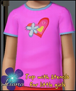 Flower and hearts stencil shirt for children - you can change the color and the pattern for the top. Available for everyday and formal.