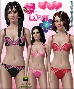Hearts lingerie special for Valentines day! Recolorable