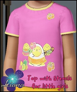 Little chickens design stencil shirt for children - you can change the color and the pattern for the top. Available for everyday and formal.