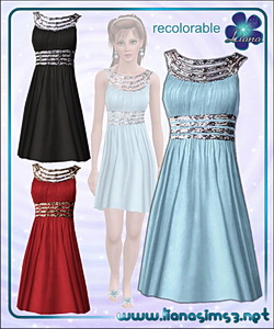 Elegant sparkle straps dress, recolorable