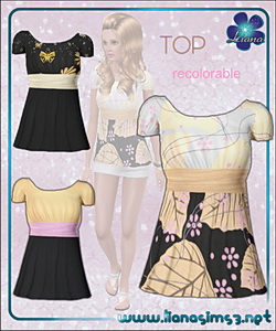 Short sleeve babydoll top, recolorable