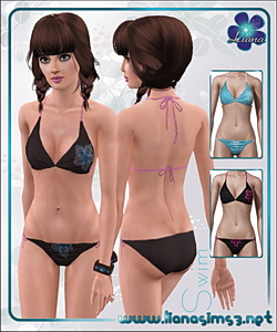 Floral detail swimwear, recolorable