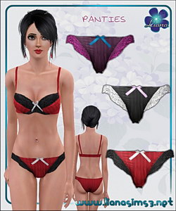 Lace and satin panties, recolorable