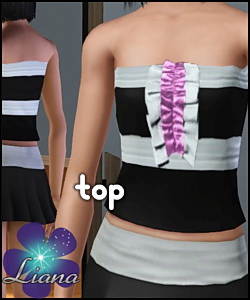 Satin corset top with ruffles - you can change the color and the pattern for the top and the ruffles (3 sections). Available for everyday and formal.