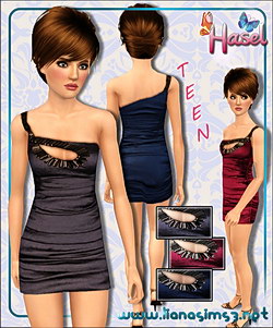 One shoulder mini formal dress for teen, recolorable
