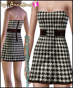Tweed tube mini dress featuring a stretch belt and back zipper. 2 color variations and 2 styles included in the rar file. With custom thumbnails.