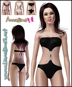Let your sims escape to an island getaway with this tube swimsuit with open back. 3 color variations included!