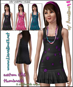 Mini teen dress with colorful necklace in 3 color variations! Custom CAS Thumbnails