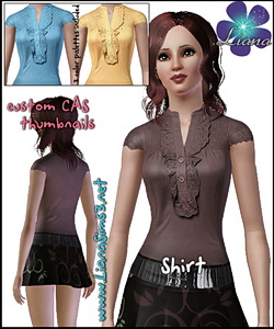 Casual shirt with 3 color variations included, recolorable, made with TSR Workshop.