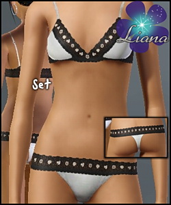 Rhinestone set for sleepwear and swimwear with 2 designable sections - you can play with the colors and patterns to obtain different looks!