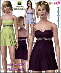 Babydoll dress, 3 color variations, 3 recolorable areas, custom mesh included, made with TSR Workshop