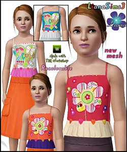 Adorable children top, 2 styles included, 4 color variations, new mesh