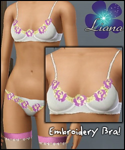 Embroidered bra with 2-color roses - you can change the colors and the patterns in 3 sections! Available in ivory.