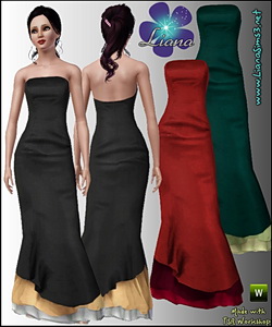 Elegant and flatering long formal dress, recolorable, 3 color variations included, new custom mesh included!
