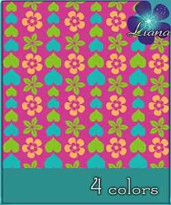 Hearts and flowers - pattern in 4 colors - best suited for children: wallpapers, carpets, furniture and clothes! See the alternate colors for more combinations!
